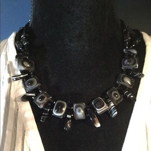 Agate-black-banded Necklace.Handmade and beautiful
